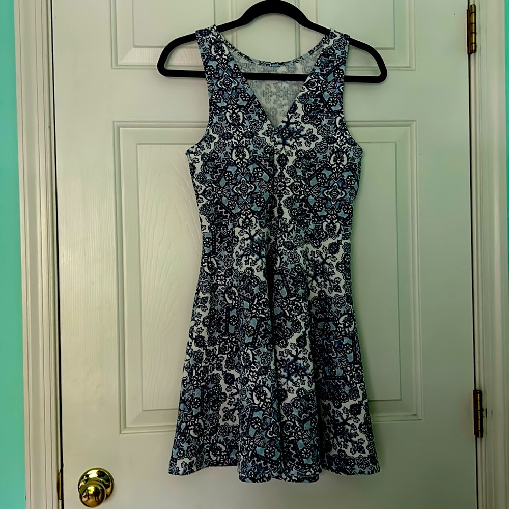 Pale blue v-neck dress